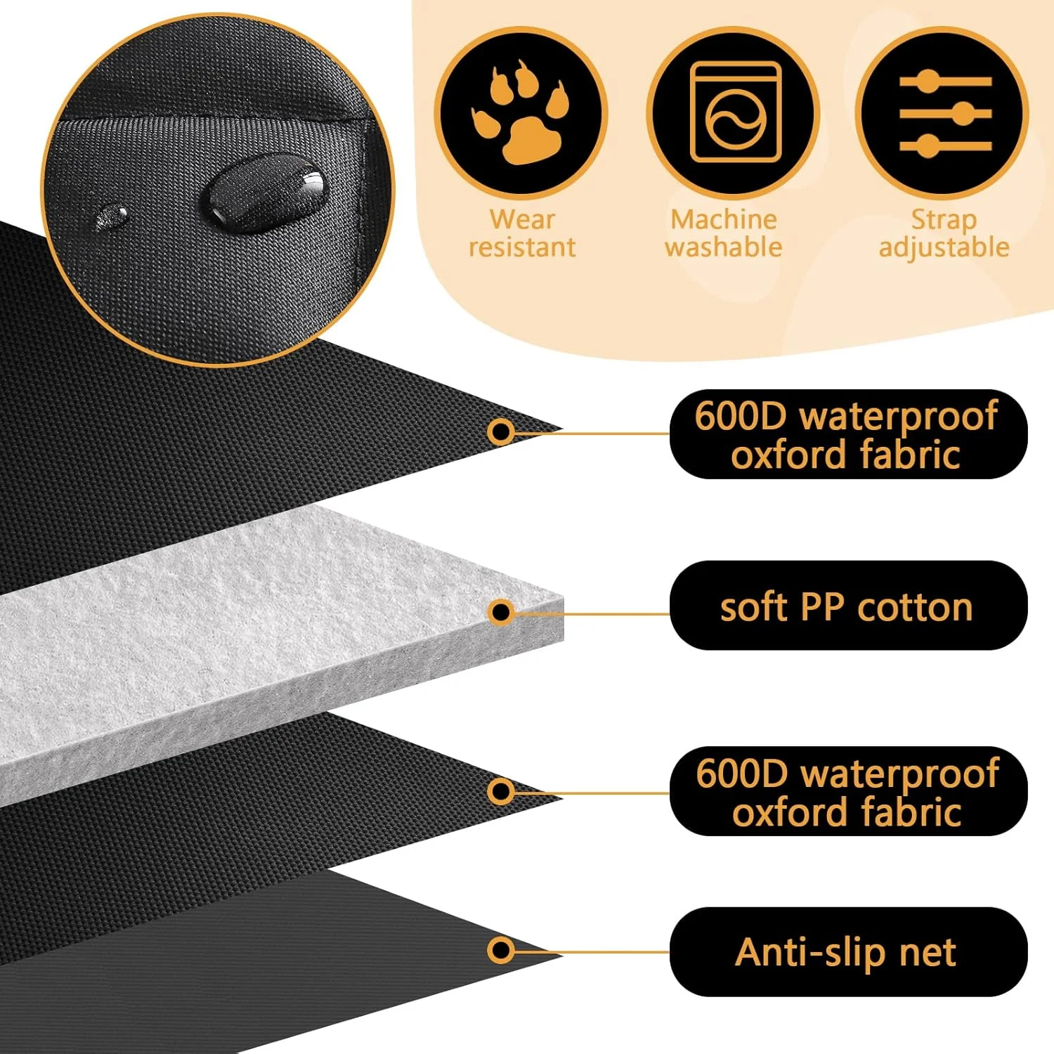 روکش صندلی خودرو سگ YUNXANIW، روکش کامل صندلی خودرو، محصولات حمل و نقل و مسافرتی برای سگ ها، عملکرد ضد آب خوب، محافظ صندلی خودرو، مناسب برای خودروهای شاسی بلند و سواری (روکش صندلی جلوی سگ)