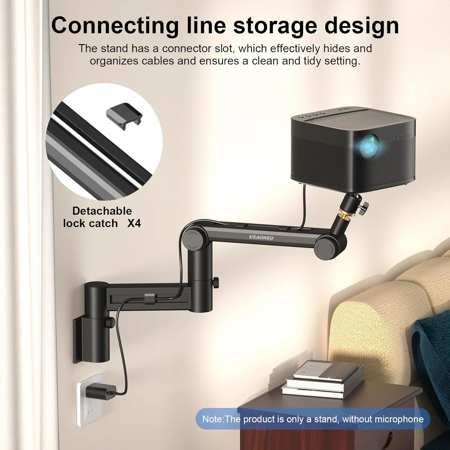 پایه دیواری پروژکتور Aokeo - قابل تنظیم با قابلیت چرخش و شیب، آویز دیواری نگهدارنده پروژکتور پایه دیواری پروژکتور Aokeo - قابل تنظیم با قابلیت چرخش و شیب، آویز دیواری نگهدارنده پروژکتور