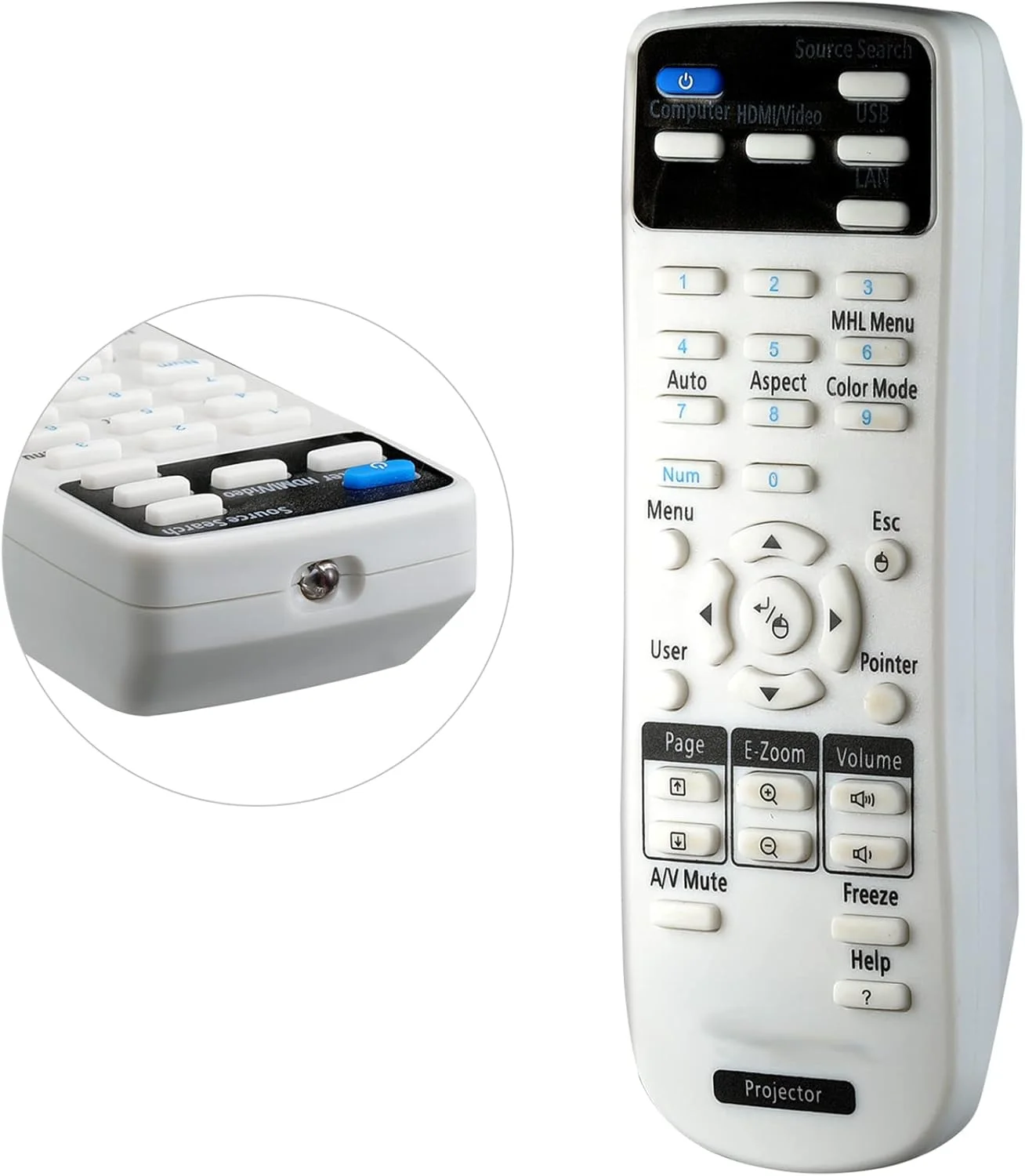 کنترل از راه دور پروژکتور جهانی Anloti مناسب برای همه پروژکتورهای EPSON، شامل همه پروژکتورهای Epson، شامل BrightLink، Powerlite، Home Cinema، EB، EX، پروژکتورهای سری VS، EMP کنترل از راه دور پروژکتور جهانی Anloti مناسب برای همه پروژکتورهای EPSON، شامل همه پروژکتورهای Epson، شامل BrightLink، Powerlite، Home Cinema، EB، EX، پروژکتورهای سری VS، EMP