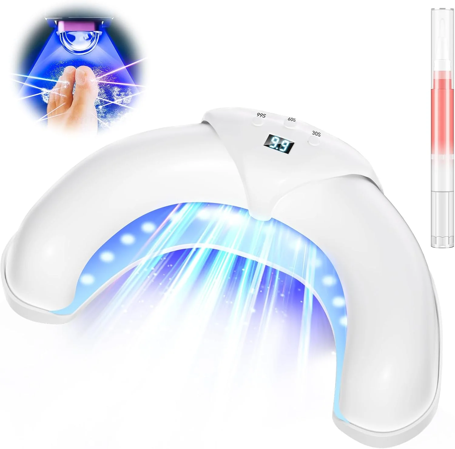 دستگاه لیزر قارچ ناخن IUHFSIFS 5.0 【فناوری DualWave - نابودی 99% قارچ در 3 دقیقه】【بدون درد/ زمانبندی هوشمند 30 ثانیه/ 60 ثانیه/ 99 ثانیه】 دستگاه لیزر قارچ ناخن، بازگرداندن ناخن های سالم و اعتماد به نفس (سفید)