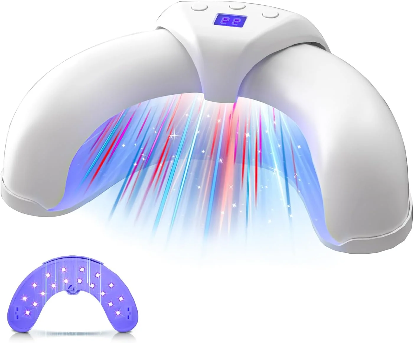 دستگاه لیزر قارچ ناخن 6.0، عملکرد سریع 7 روزه، با نمایشگر زمان هوشمند، کنترل زمان 30/60/99، نور مادون قرمز 365 نانومتر، آبی 405 نانومتر، ناخن قابل حمل برای انگشتان دست و پا