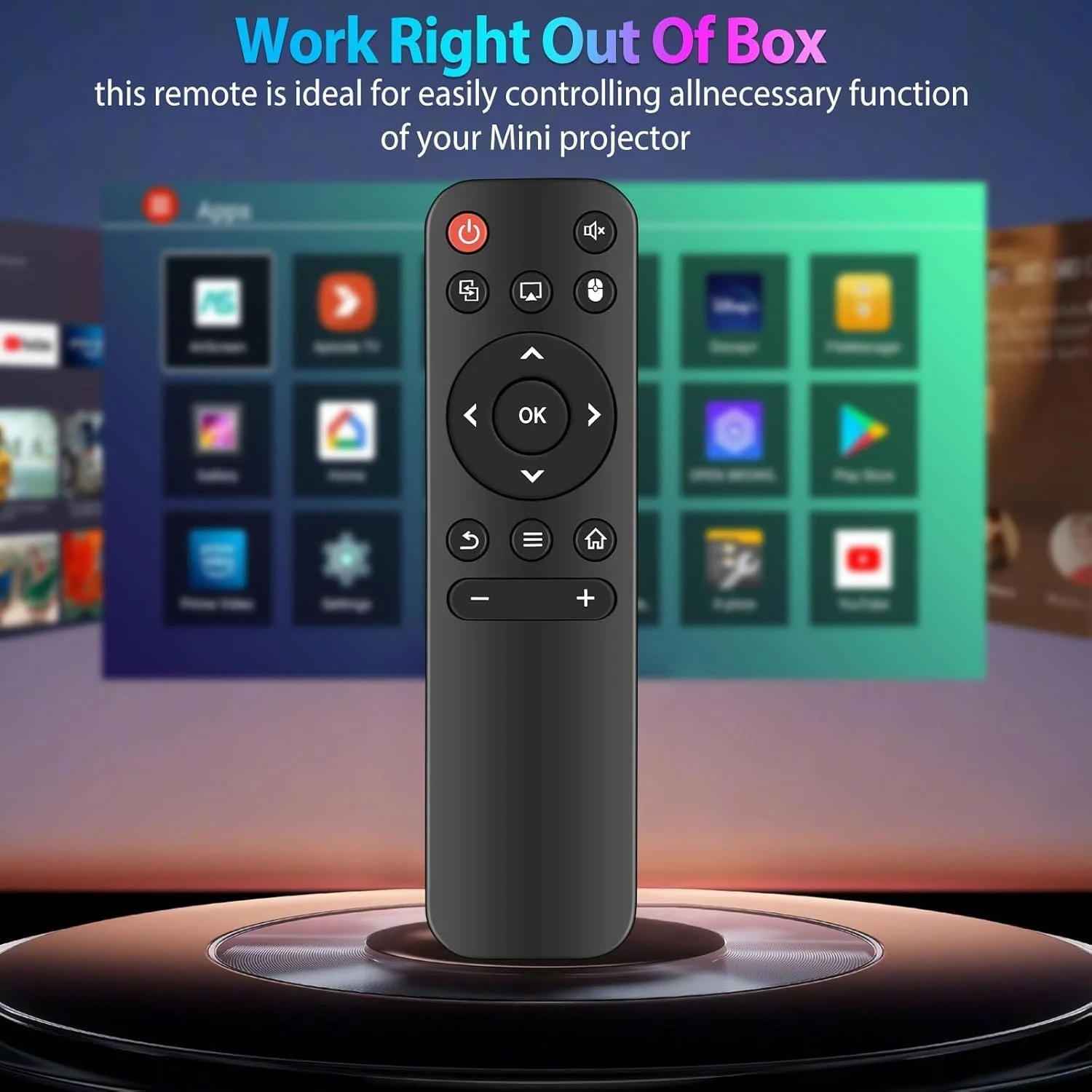 ریموت کنترل جایگزین AOERUOW سازگار با پروژکتور فیلم مینی قابل حمل FEARWIKY P2 ریموت کنترل جایگزین AOERUOW سازگار با پروژکتور فیلم مینی قابل حمل FEARWIKY P2