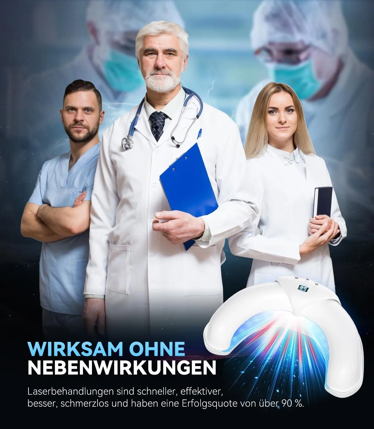 دستگاه لیزر قارچ ناخن ارتقا یافته، تنظیم هوشمند زمان با 3 سرعت - 99 ثانیه/60 ثانیه/30 ثانیه و عملکرد زمان بندی برای چندین ناخن انگشت و دستگاه لیزر ناخن پا (سفید)