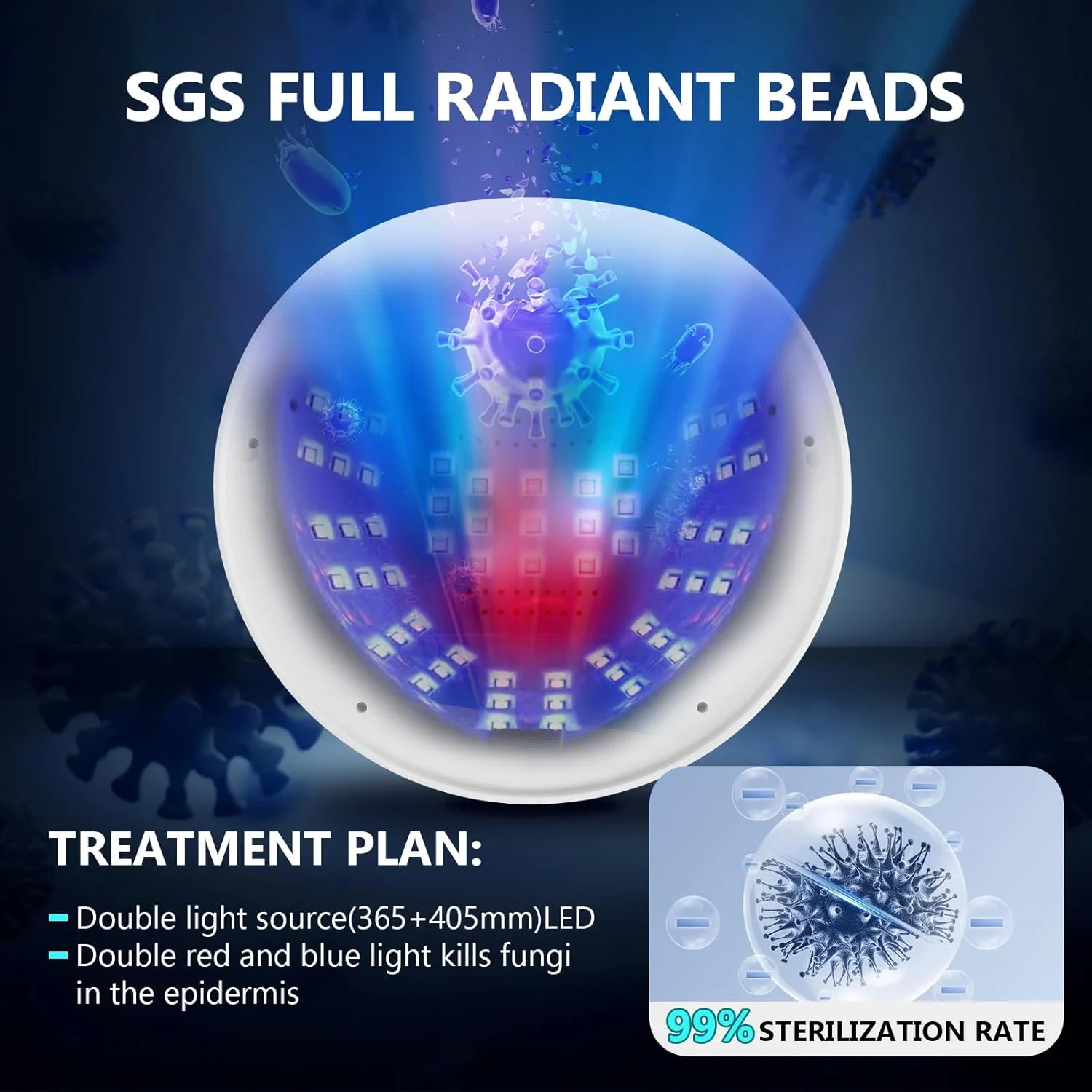 دستگاه ارتقاء یافته درمان ناخن، تمیز کننده لیزری ناخن انگشتان دست و اونیکومیکوز، بدون درد/کنترل هوشمند زمان 10s/30s/60s/99s، درمان چندین انگشت پا و پاهای راحت