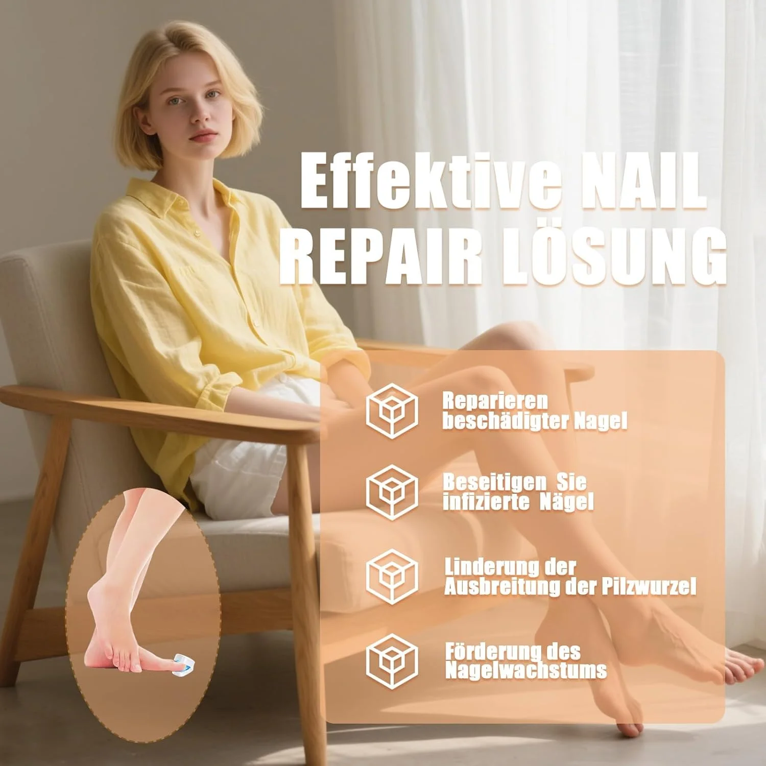 دستگاه درمان قارچ ناخن، قارچ ناخن قابل شارژ، لیزر سرد درمانی قارچ ناخن بسیار کارآمد، درمان راحت پا برای چندین انگشت (a)