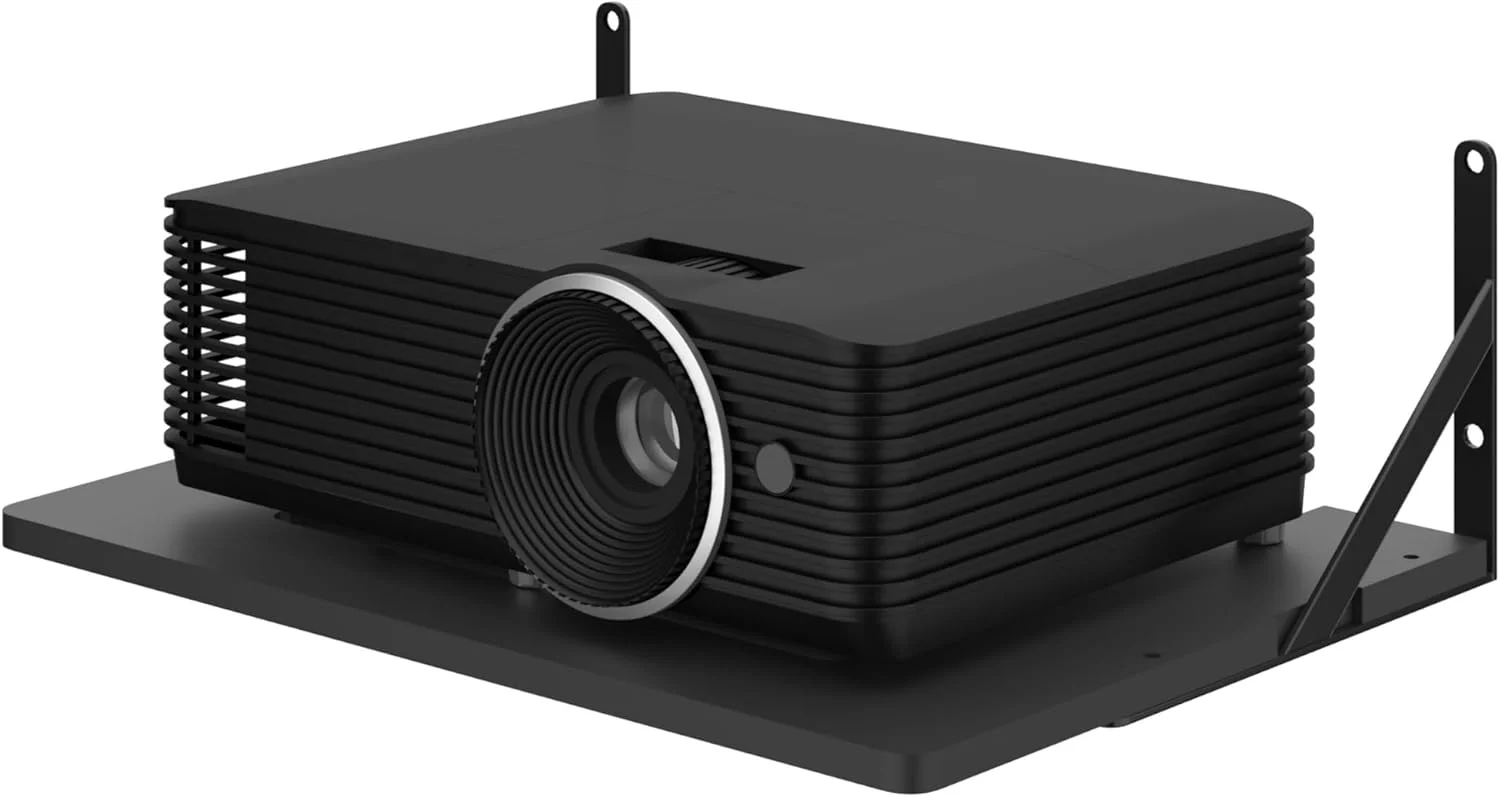 پایه پروژکتور کوچک مشکی AREAJD، قفسه پروژکتور/پایه دیواری جعبه کابل/پایه دیواری روتر، پایه دیواری شناور پروژکتور، قفسه پروژکتور دیواری، لوازم جانبی پایه نگهدارنده پروژکتور