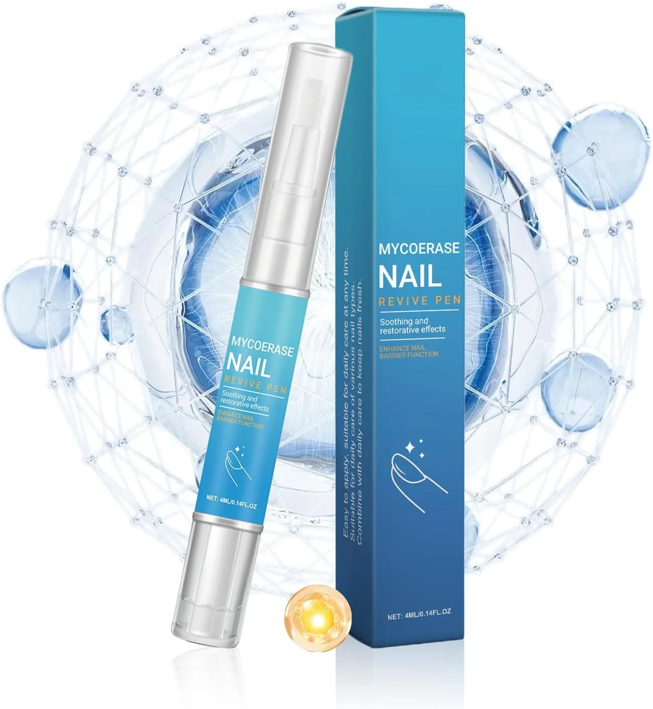 قلم مراقبت از ناخن، قلم ترمیم ناخن پا 4 میلی لیتری | تقویت کننده ناخن | محصولات بهداشتی تقویت کننده قابل حمل برای ترمیم روزانه آقایان بزرگسالان و دوستداران مانیکور، ناخن های شکسته و آسیب دیده