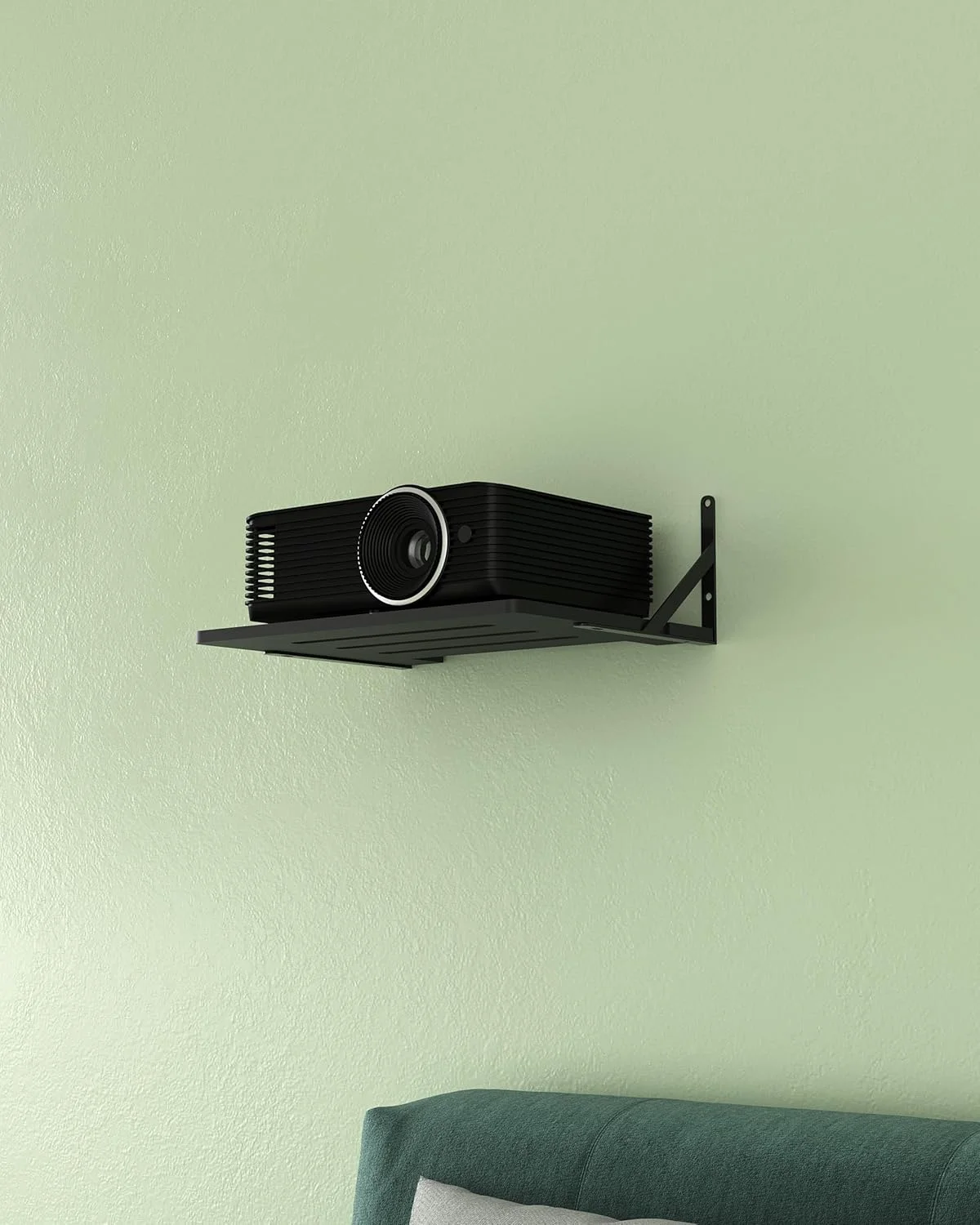 پایه پروژکتور کوچک مشکی AREAJD، قفسه پروژکتور/پایه دیواری جعبه کابل/پایه دیواری روتر، پایه دیواری شناور پروژکتور، قفسه پروژکتور دیواری، لوازم جانبی پایه نگهدارنده پروژکتور