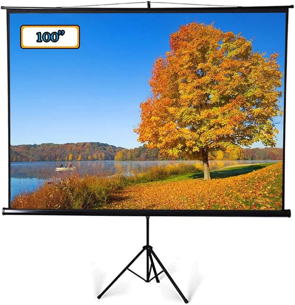 پرده نمایش پروژکتور قابل حمل Beauenty با پایه ایستاده 4:3، لوازم جانبی سه پایه پروژکتور فیلم در فضای باز سینمایی (100 اینچ)