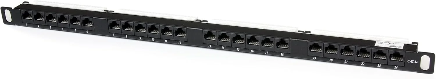 پچ پنل 24 پورت Cat5e استار تک - پچ پنل RJ45 اترنت Cat 5e 110 قابل نصب در رک - پچ پنل شبکه قابل نصب در رک (PANELHU24)