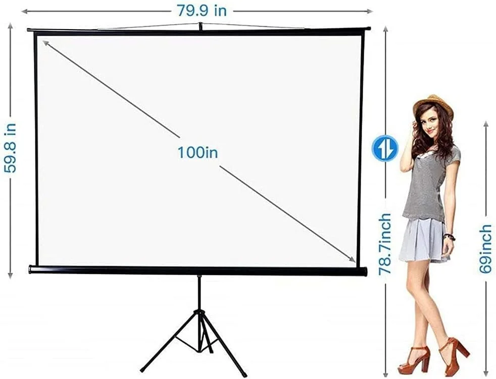 پرده نمایش پروژکتور قابل حمل Beauenty با پایه ایستاده 4:3، لوازم جانبی سه پایه پروژکتور فیلم در فضای باز سینمایی (100 اینچ) پرده نمایش پروژکتور قابل حمل Beauenty با پایه ایستاده 4:3، لوازم جانبی سه پایه پروژکتور فیلم در فضای باز سینمایی (100 اینچ)