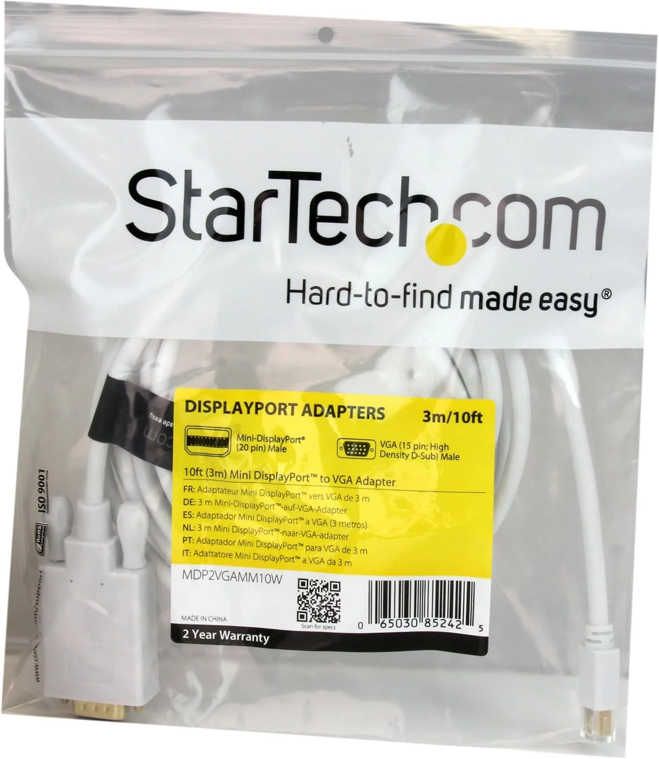 کابل تبدیل Mini DisplayPort به VGA استار تک، طول 3 متر - تبدیل کننده ویدئو mDP به VGA - کابل Mini DP به VGA برای مک/کامپیوتر، رزولوشن 1920x1200 - سفید (MDP2VGAMM10W) کابل تبدیل Mini DisplayPort به VGA استار تک، طول 3 متر - تبدیل کننده ویدئو mDP به VGA - کابل Mini DP به VGA برای مک/کامپیوتر، رزولوشن 1920x1200 - سفید (MDP2VGAMM10W)