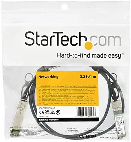 کابل اتصال مستقیم 1 متری SFP+ به SFP+ StarTech.com سازگار با Dell EMC DAC-SFP-10G-1M - کابل Twinax مسی 10GbE SFP+، ماژول فرستنده و گیرنده Mini GBIC پسیو کم مصرف 10 گیگابیت بر ثانیه (DACSFP10G1M) کابل اتصال مستقیم 1 متری SFP+ به SFP+ StarTech.com سازگار با Dell EMC DAC-SFP-10G-1M - کابل Twinax مسی 10GbE SFP+، ماژول فرستنده و گیرنده Mini GBIC پسیو کم مصرف 10 گیگابیت بر ثانیه (DACSFP10G1M)