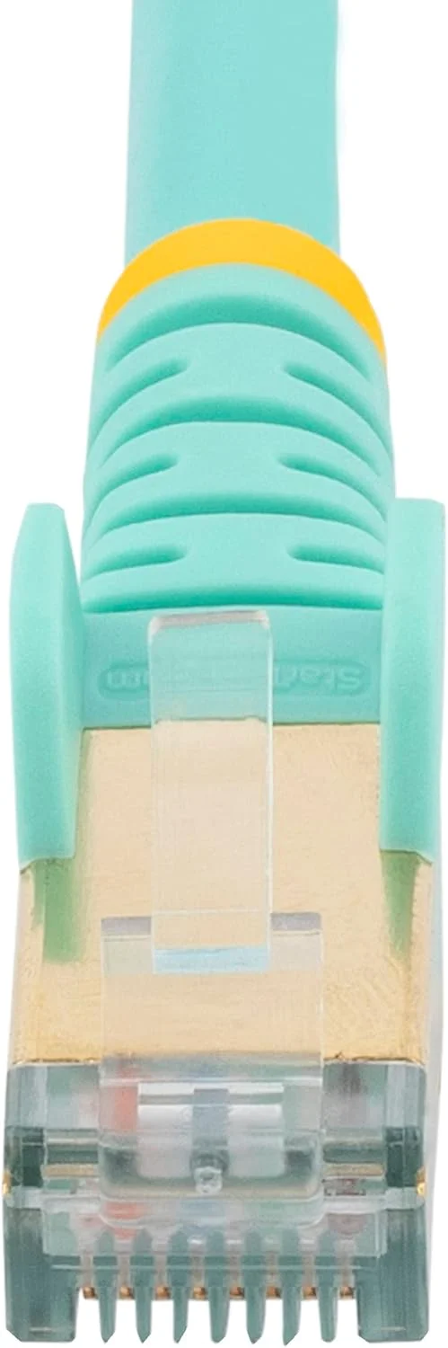 کابل شبکه StarTech.com CAT6a (5 متر، فیروزهای، کانکتور RJ45 بدون گیر، کابل CAT6a-STP، سیم مسی، کابل شبکه) کابل شبکه StarTech.com CAT6a (5 متر، فیروزهای، کانکتور RJ45 بدون گیر، کابل CAT6a-STP، سیم مسی، کابل شبکه)