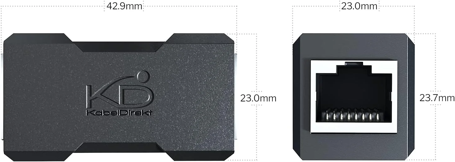 کوپلر 2× RJ45 با محافظ اضافی - اتصال دهنده کابل شبکه و توسعه دهنده کابل اترنت (دو جک RJ45، روش آسان برای اتصال/توسعه کابل های اترنت، CAT 7 برای تا 10 گیگابیت بر ثانیه، مشکی) - توسط CableDirect کوپلر 2× RJ45 با محافظ اضافی - اتصال دهنده کابل شبکه و توسعه دهنده کابل اترنت (دو جک RJ45، روش آسان برای اتصال/توسعه کابل های اترنت، CAT 7 برای تا 10 گیگابیت بر ثانیه، مشکی) - توسط CableDirect