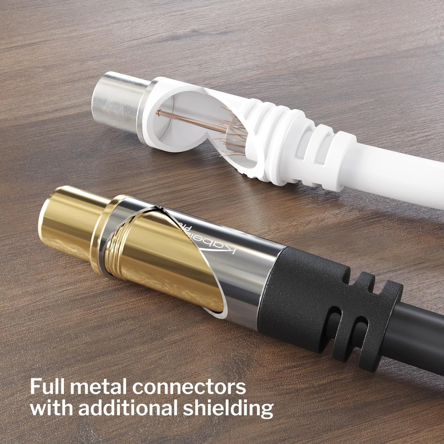 کابل آنتن 4K با روکش نایلونی بافته شده، کابل تلویزیون با کانکتور مستقیم/زاویه دار 90 درجه - 15 متر - پلاگ های فلزی مقاوم در برابر شکست برای تلویزیون دیجیتال و آنالوگ (مادگی مستقیم به نری زاویه دار برای DVB-C، DVB-T، DVB-S) - CableDirect