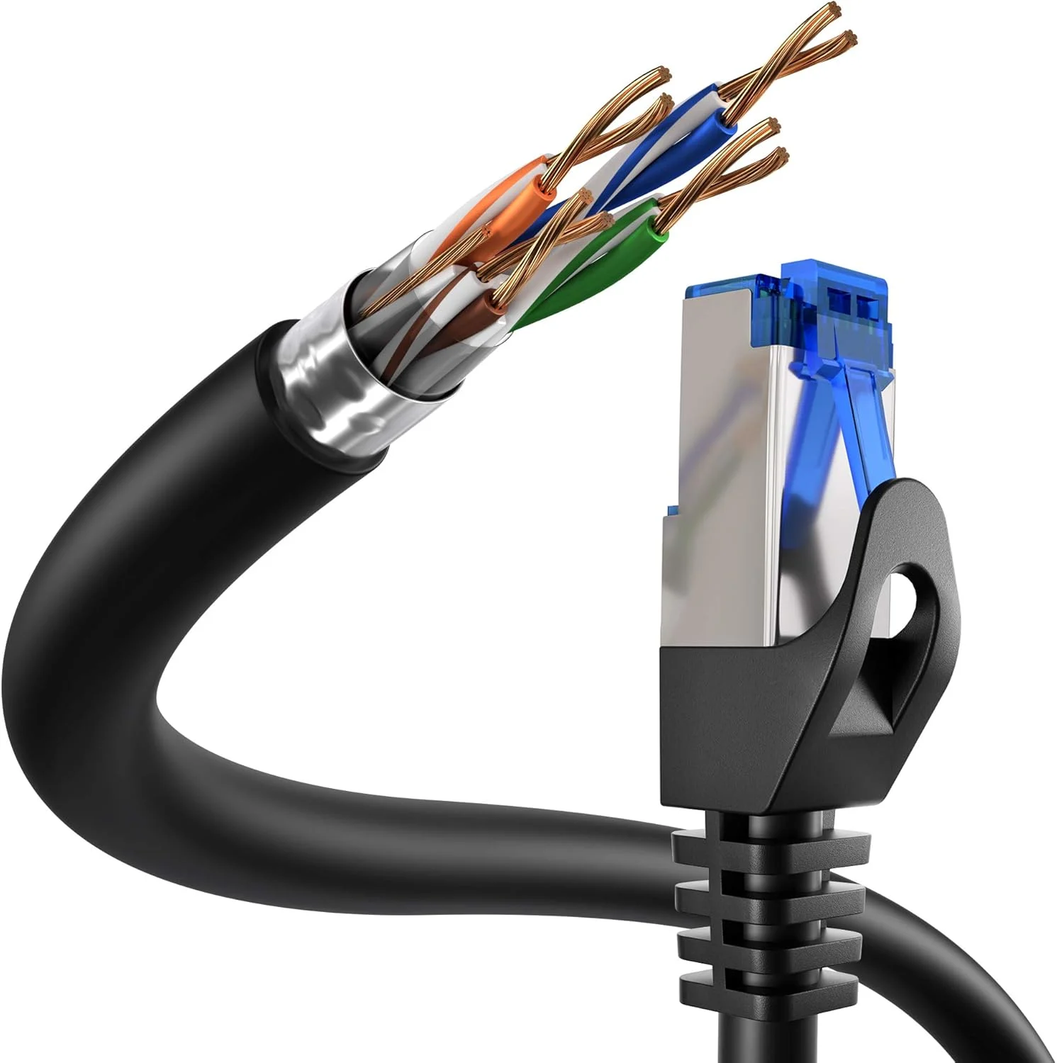 کابل شبکه KabelDirekt 2 عدد 5 متری، کابل LAN، کابل اترنت/پچ کورد (انتقال حداکثر سرعت فیبر نوری، برای شبکههای گیگابیتی، سوییچها/روترها/مودمها با RJ45، مشکی/نقرهای) کابل شبکه KabelDirekt 2 عدد 5 متری، کابل LAN، کابل اترنت/پچ کورد (انتقال حداکثر سرعت فیبر نوری، برای شبکههای گیگابیتی، سوییچها/روترها/مودمها با RJ45، مشکی/نقرهای)