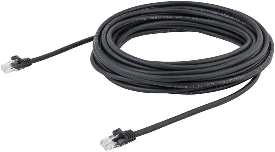 کابل پچ 10 متری Cat5e مشکی StarTech.com با کانکتورهای RJ45 بدون گیر - کابل اترنت بلند - کابل 10 متری Cat 5e UTP (45PAT10MBK)