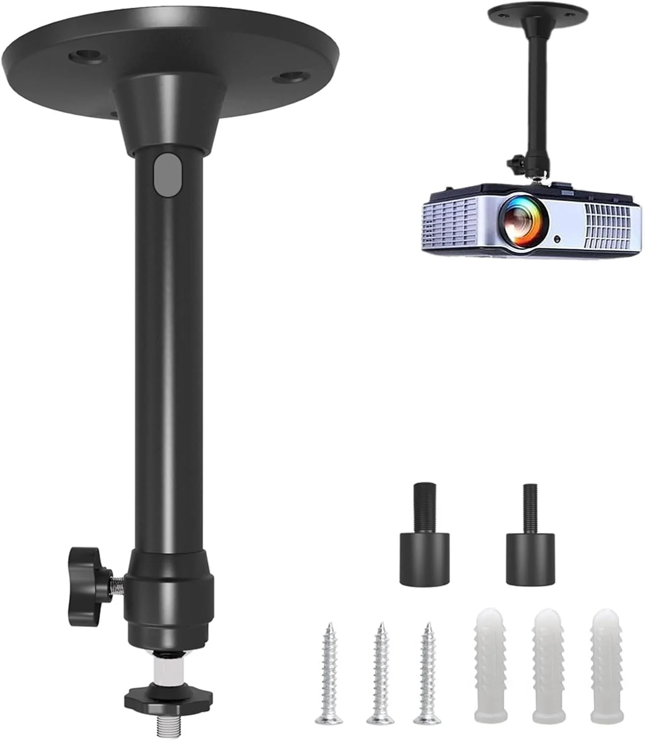 پایه نگهدارنده پروژکتور سقفی و دیواری بوکلا، قابل تنظیم، با قابلیت چرخش 360 درجه و سه سایز مختلف، 175 میلی متر، مشکی پایه نگهدارنده پروژکتور سقفی و دیواری بوکلا، قابل تنظیم، با قابلیت چرخش 360 درجه و سه سایز مختلف، 175 میلی متر، مشکی