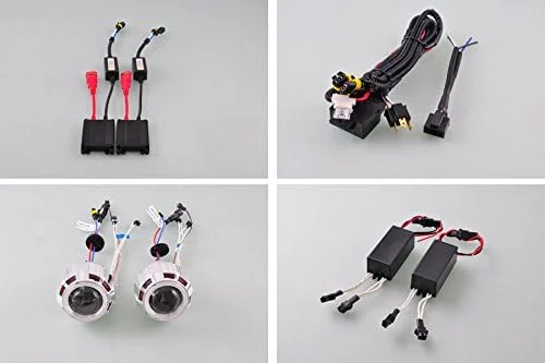 BREAUX چراغ های لنز پروژکتور بالاست جدید، لامپ های زنون دوتایی، جفت چراغ موتور سیکلت 2.5 اینچی HID 12V 35W 6000K، لامپ های ویژه، چشم های فرشته زرد، چشم های شیطان قرمز، لوله ها و حلقه ها