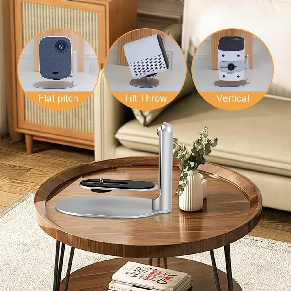 پایه رومیزی مینی پروژکتور Bukela با قابلیت تنظیم 180 درجه، پیچ 1/4 اینچی، واشر سیلیکونی و چرخش 360 درجه برای Nebula Xgimi Benq Epson