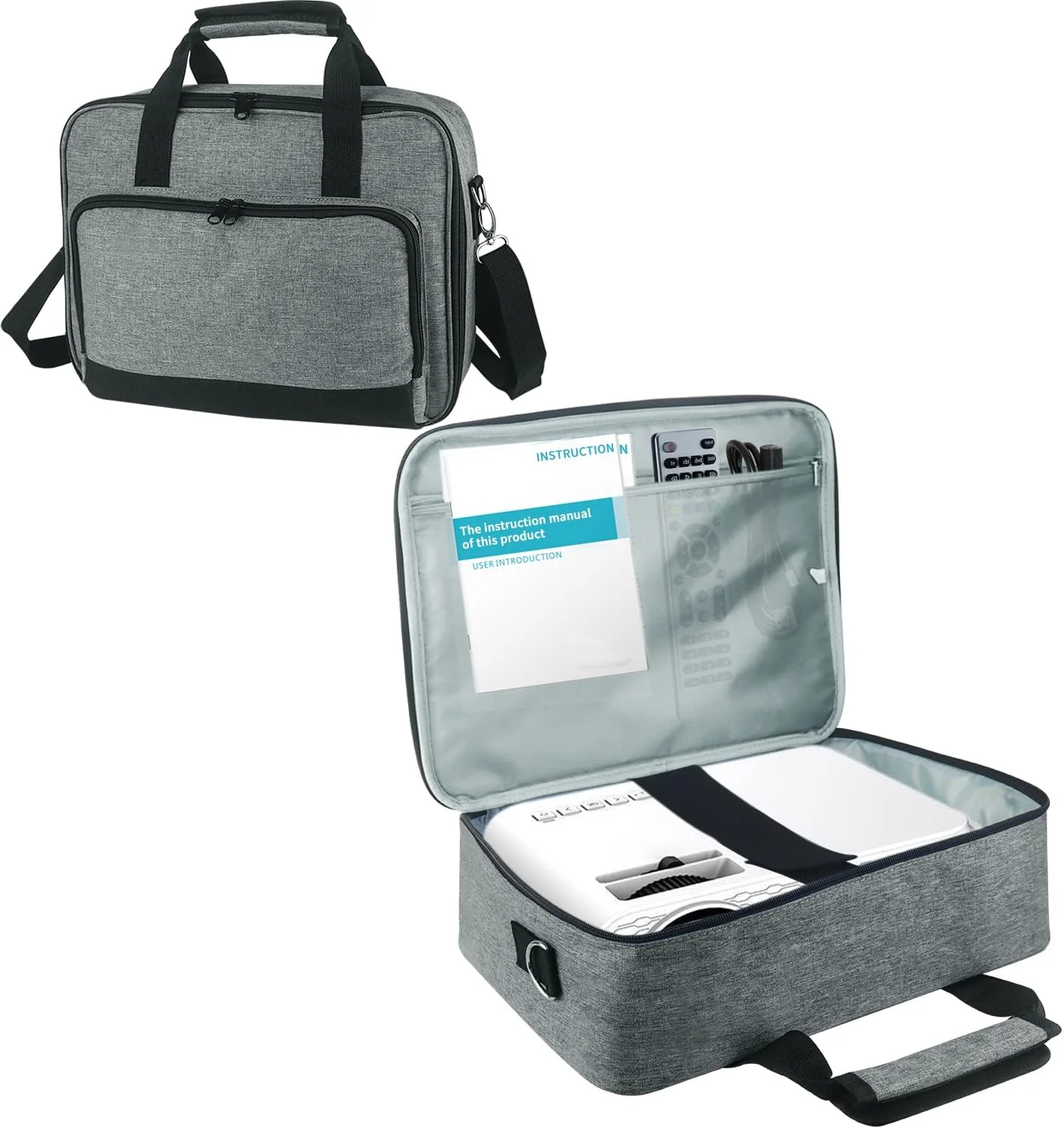 کیف پروژکتور Boczif، کیف مسافرتی قابل حمل با محفظه لپ تاپ و بند شانه قابل تنظیم برای مینی پروژکتور و لوازم جانبی کیف پروژکتور Boczif، کیف مسافرتی قابل حمل با محفظه لپ تاپ و بند شانه قابل تنظیم برای مینی پروژکتور و لوازم جانبی