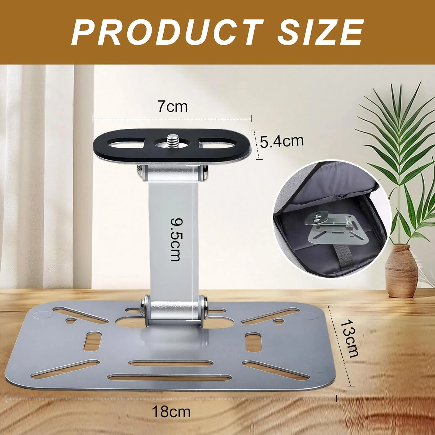 پایه پروژکتور BUERPINKING با رابط پیچی، نگهدارنده پروژکتور، پایه سقفی پروژکتور با چرخش 180 درجه، سه پایه کوچک رومیزی قابل استفاده (نقره ای)