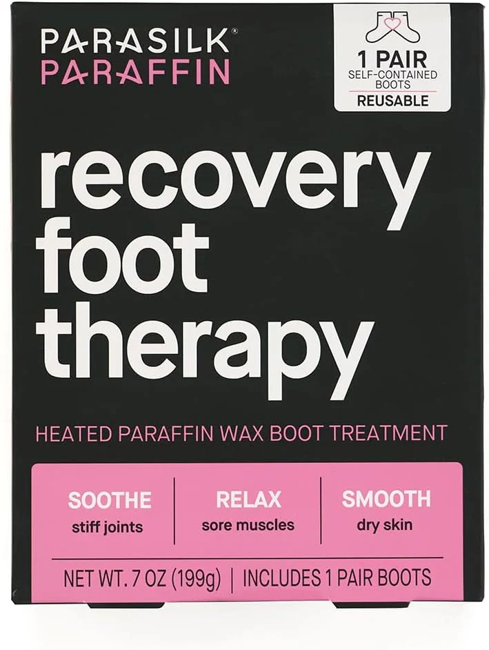 درمان بوت حرارتی پارافین پا پاراسیلک (1 جفت)، گرمای عمیق تسکین دهنده، آبرسانی شدید. غنی شده با ویتامین E، روغن نارگیل و روغن اسطوخودوس