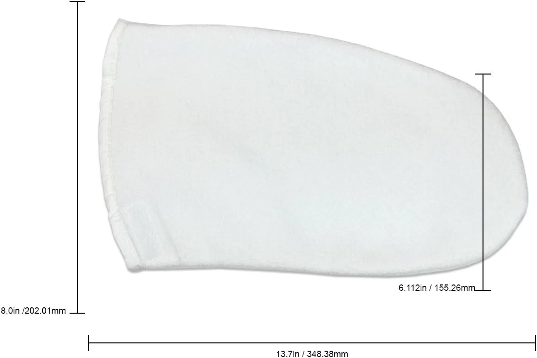 دستکش های پارچه ای حرارتی سفید قابل استفاده مجدد برند PanaA برای درمان های اسپا با پارافین وکس/خود برنزه کردن