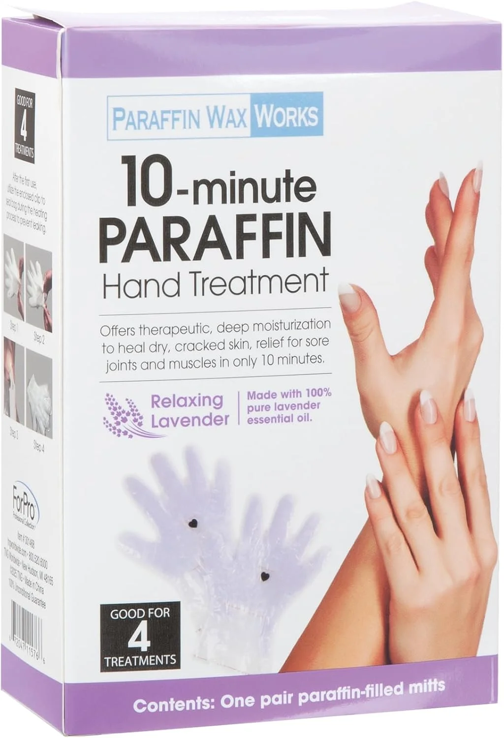 دستکش پارافین تراپی 10 دقیقه ای Paraffin Wax Works، اسطوخودوس آرامش بخش، دستکش های درمان اسپا و خانگی، یک جفت