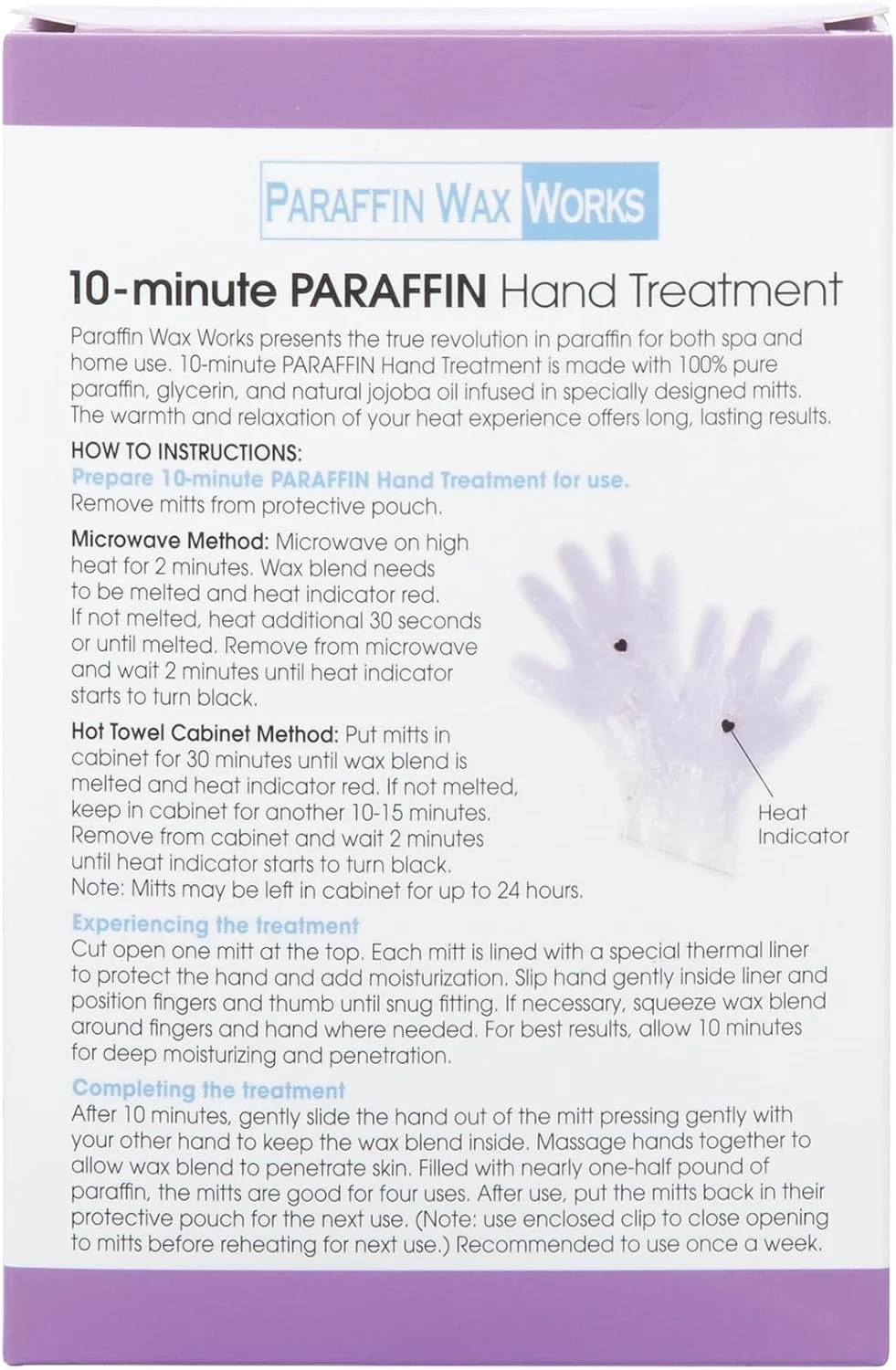 دستکش پارافین تراپی 10 دقیقه ای Paraffin Wax Works، اسطوخودوس آرامش بخش، دستکش های درمان اسپا و خانگی، یک جفت