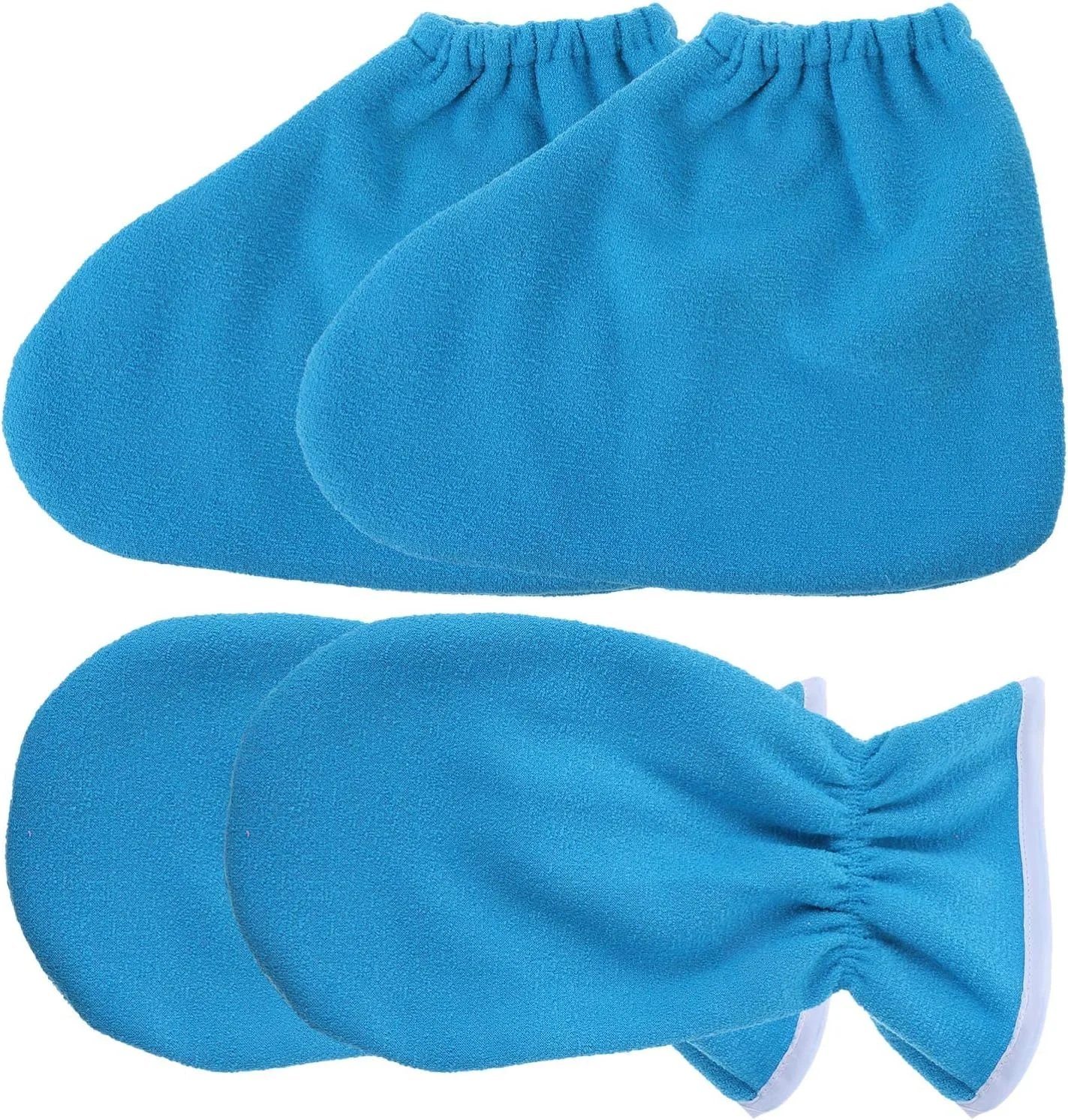 دستکش و جوراب حمام پارافین TERRIFI، 4 عددی، دستکش های عایق گرم کننده موم پارافین، پوشش اسپا پا، دستکش کار مرطوب کننده، کیت درمان دست