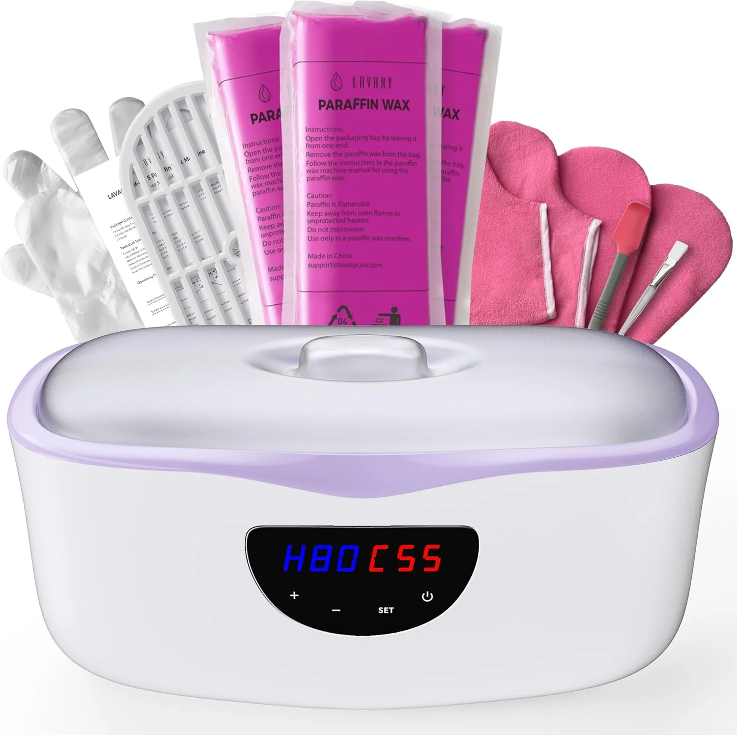 حمام پارافین 4 لیتری برای دست و پا، دستگاه حمام موم پارافین با حالت خودکار، دمای دقیق و ذوب سریع برای حمام های پارافین (بنفش)