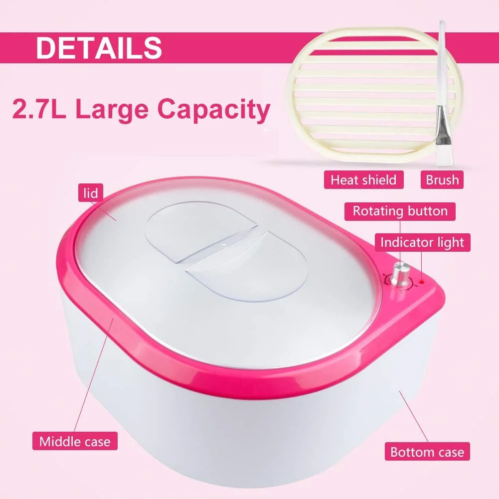 دستگاه پارافین تراپی 2.7 لیتری، کیت گرم کننده پارافین برای دست ها و پاها، مناسب برای نرمی و لطافت پوست، تجهیزات پارافین سالنی، گرمایش سریع و استفاده آسان