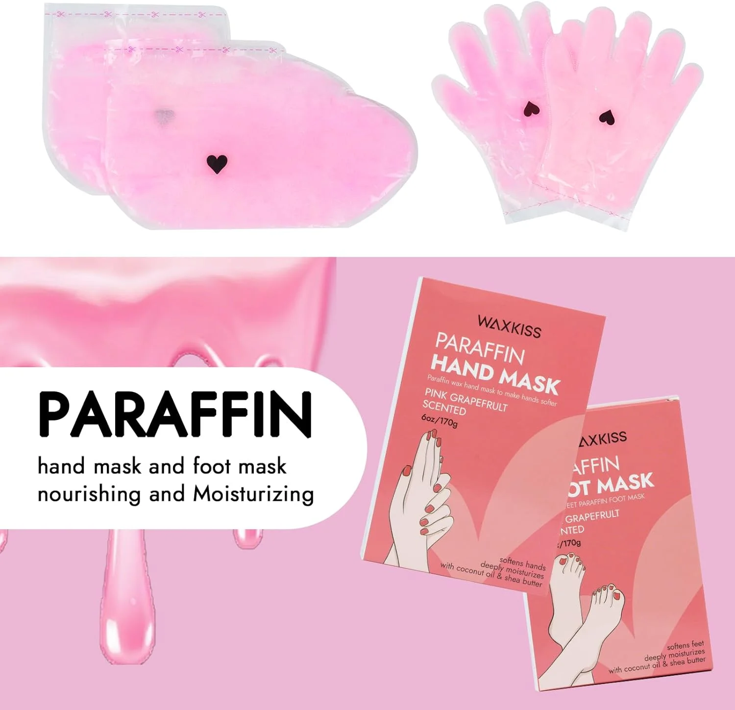 ماسک پارافین دست و ماسک پارافین پا، 1 جفت از هر کدام، دستکش های مرطوب کننده برای نرم کردن دست ها و پاها در 10 دقیقه (قرمز) ماسک پارافین دست و ماسک پارافین پا، 1 جفت از هر کدام، دستکش های مرطوب کننده برای نرم کردن دست ها و پاها در 10 دقیقه (قرمز)