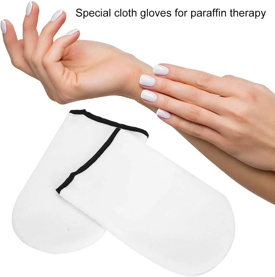 دستکش ماساژ پارافین، دستکش نخی مراقبت از دست برای حفظ حرارت موم، دستکش ماساژ موم پارافین برای ماساژ حرارتی، کیسه پا برای درمان حرارتی اسپا