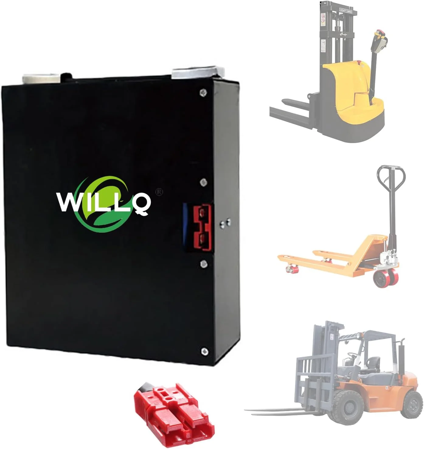 باطری لیتیومی جک پالت برقی WILLQ، 48 ولت 15 آمپر ساعت، با BMS هوشمند داخلی برای موتور 720 وات به همراه کانکتور اندرسون