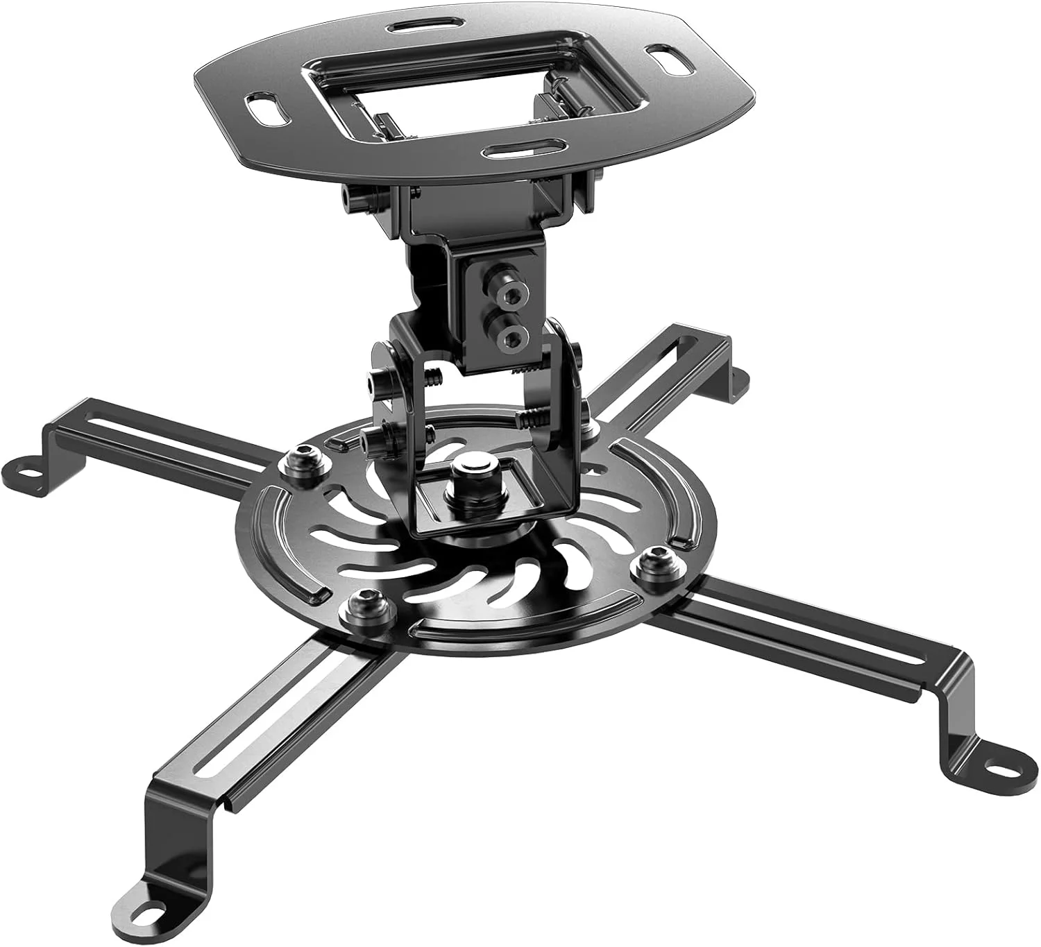 پایه نصب پروژکتور سقفی یونیورسال WALI با قابلیت تنظیم چندگانه و ارتفاع کم، تحمل وزن تا 13.5 کیلوگرم (PM-002-BLK)، مشکی