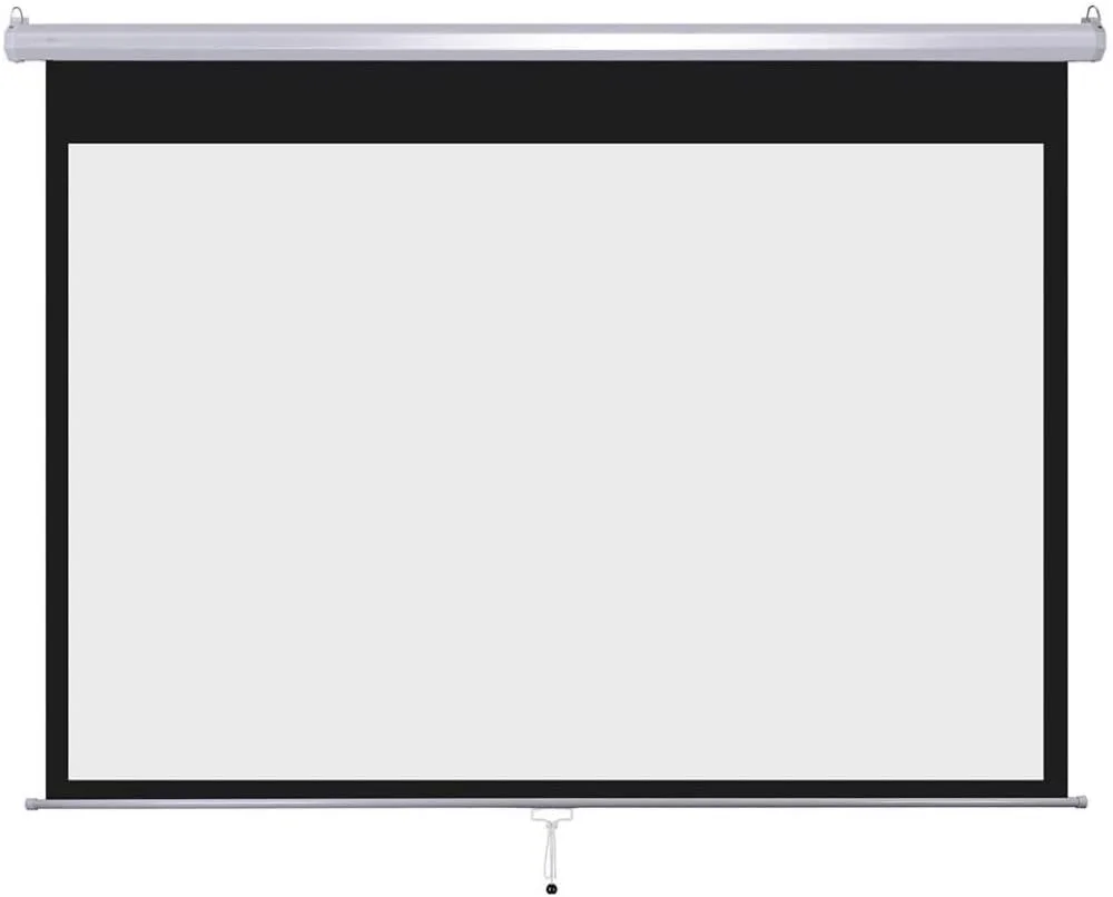 پرده نمایش دستی YXS، تاشو کامل، با قابلیت تنظیم ارتفاع، پرده نمایش بدون چروک با قفل خودکار، مناسب فضای باز و داخل خانه برای مهمانی سینمای حیاط خلوت، فیلم، سینمای خانگی، بازی، دفتر (100 اینچ 4:3)