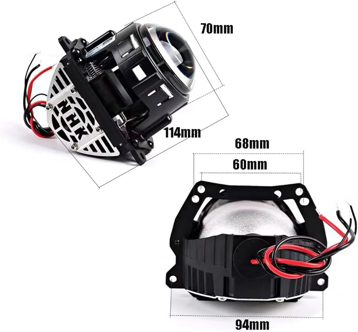 کیت بازسازی لنز مینی پروژکتور دوگانه 2.5 اینچی YUFANYA NHK - 84 وات 20000 لومن 6000 کلوین نور سفید با خط برش واضح برای چراغ های جلو خودرو و موتورسیکلت