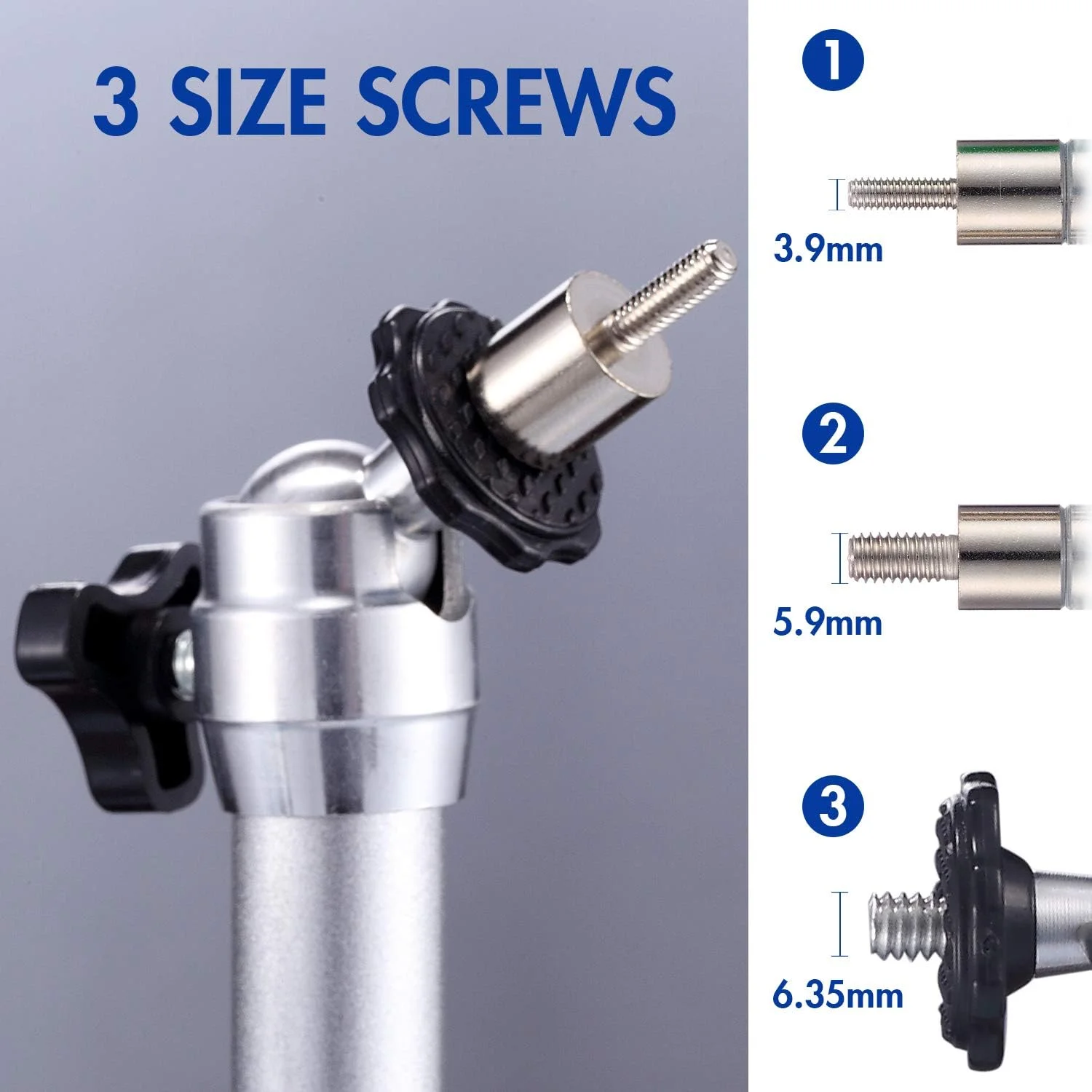 مجموعه 2 عددی پایه پروژکتور سقفی کوچک Yizerel، لوله های قابل تنظیم پایه پروژکتور دیواری سقفی با سرهای چرخشی 360 درجه، 3 اندازه سر نصب و لوازم جانبی پیچ