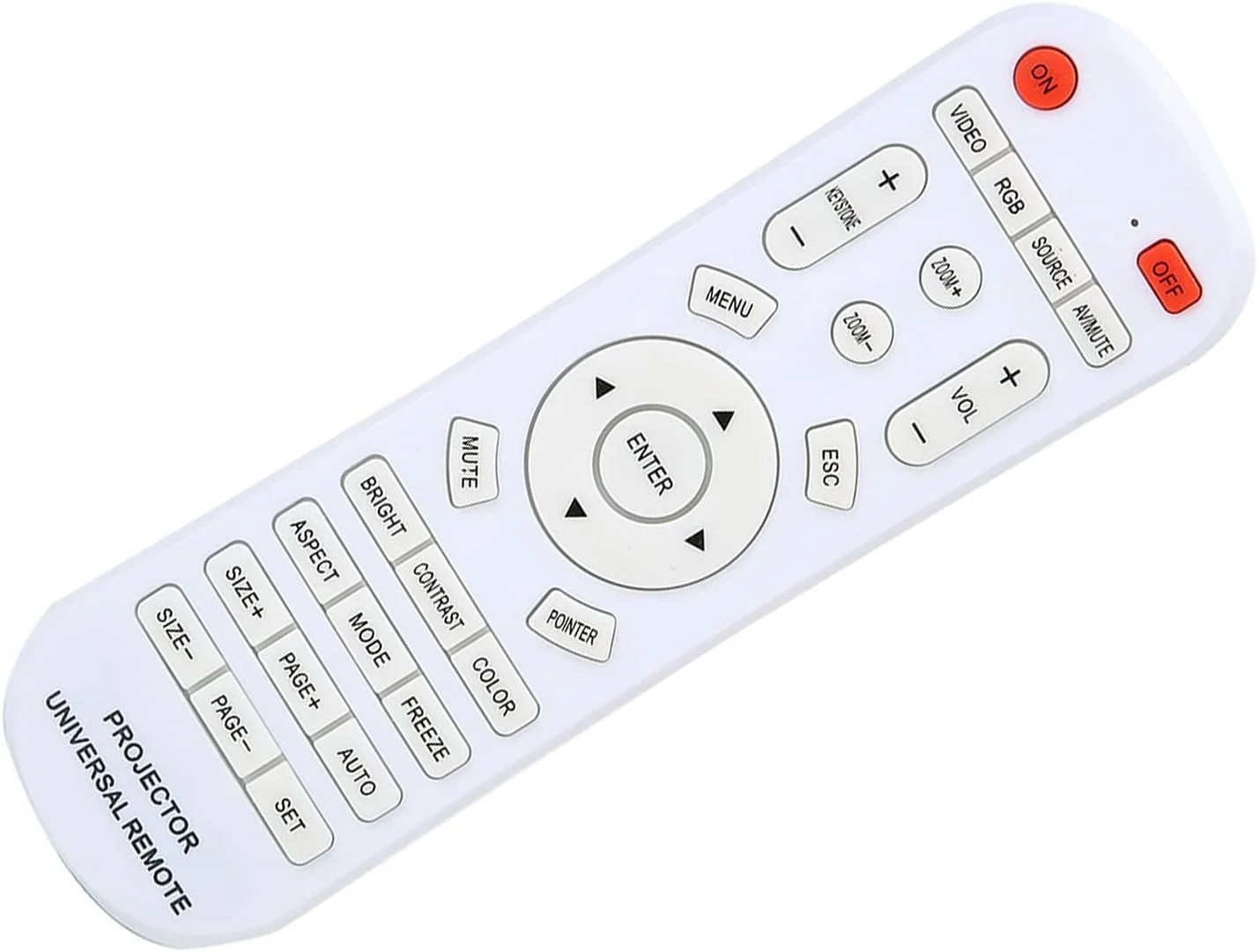 ریموت کنترل یونیورسال XUMIUZIY برای پروژکتور، کنترلر ریموت پروژکتور با پاسخ سریع، فاصله کنترل از راه دور 10 متر، سفید