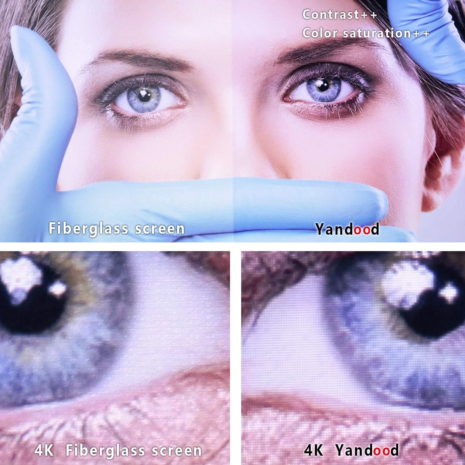 نمونه پارچه پرده نمایش پروژکتور یاندود، 35x60 سانتی متر، با پشت زمینه مشکی، کیفیت 4K Ultra HD، جنس EVA، مناسب برای نمایش از جلو، 2 عدد