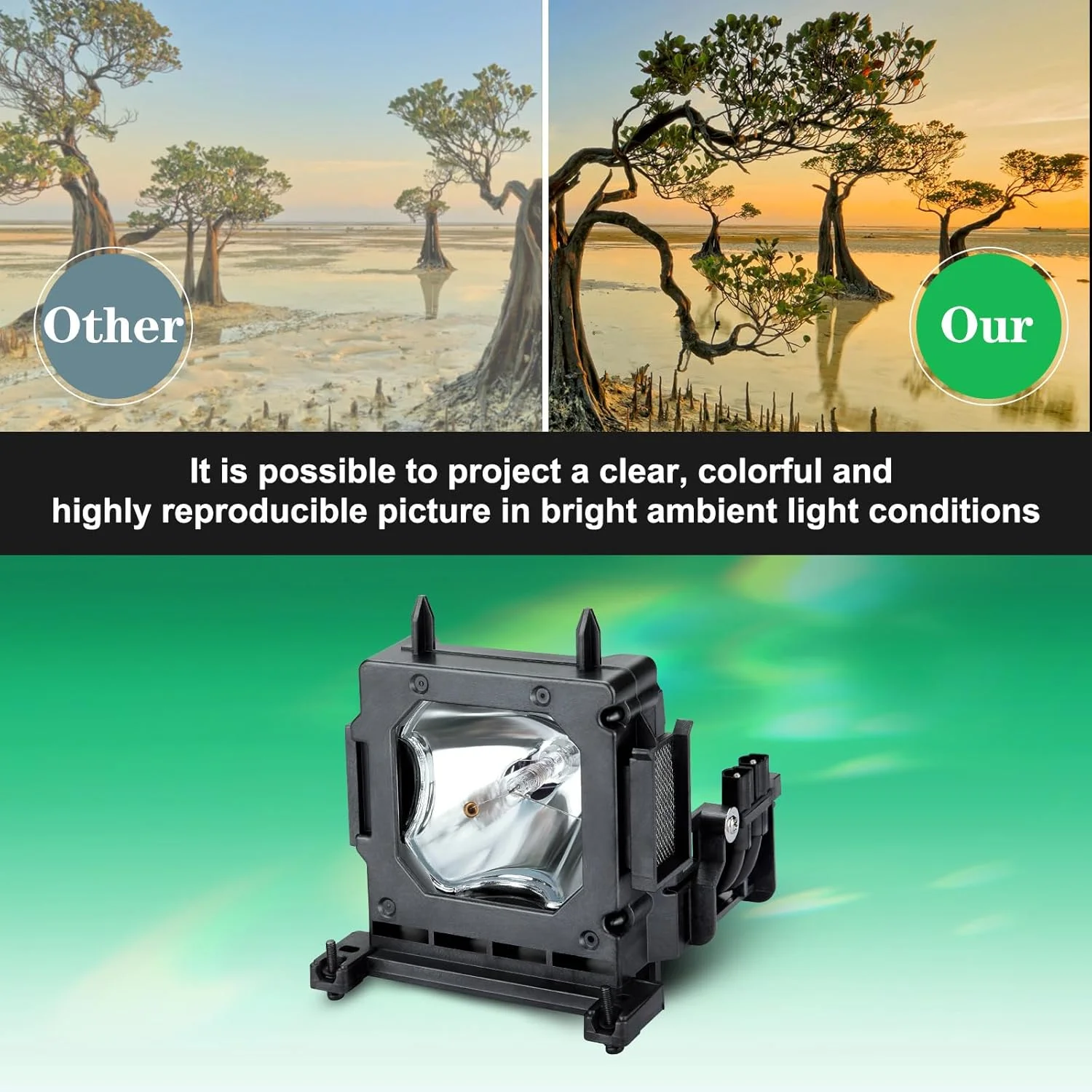 لامپ جایگزین YOSUN برای پروژکتورهای سونی مدل LMP-H202 LMP-H201 VPL-HW30AES HW30ES HW50ES HW55ES VW95ES HW30 HW40ES HW15 HW10 SXRD، همراه با محفظه