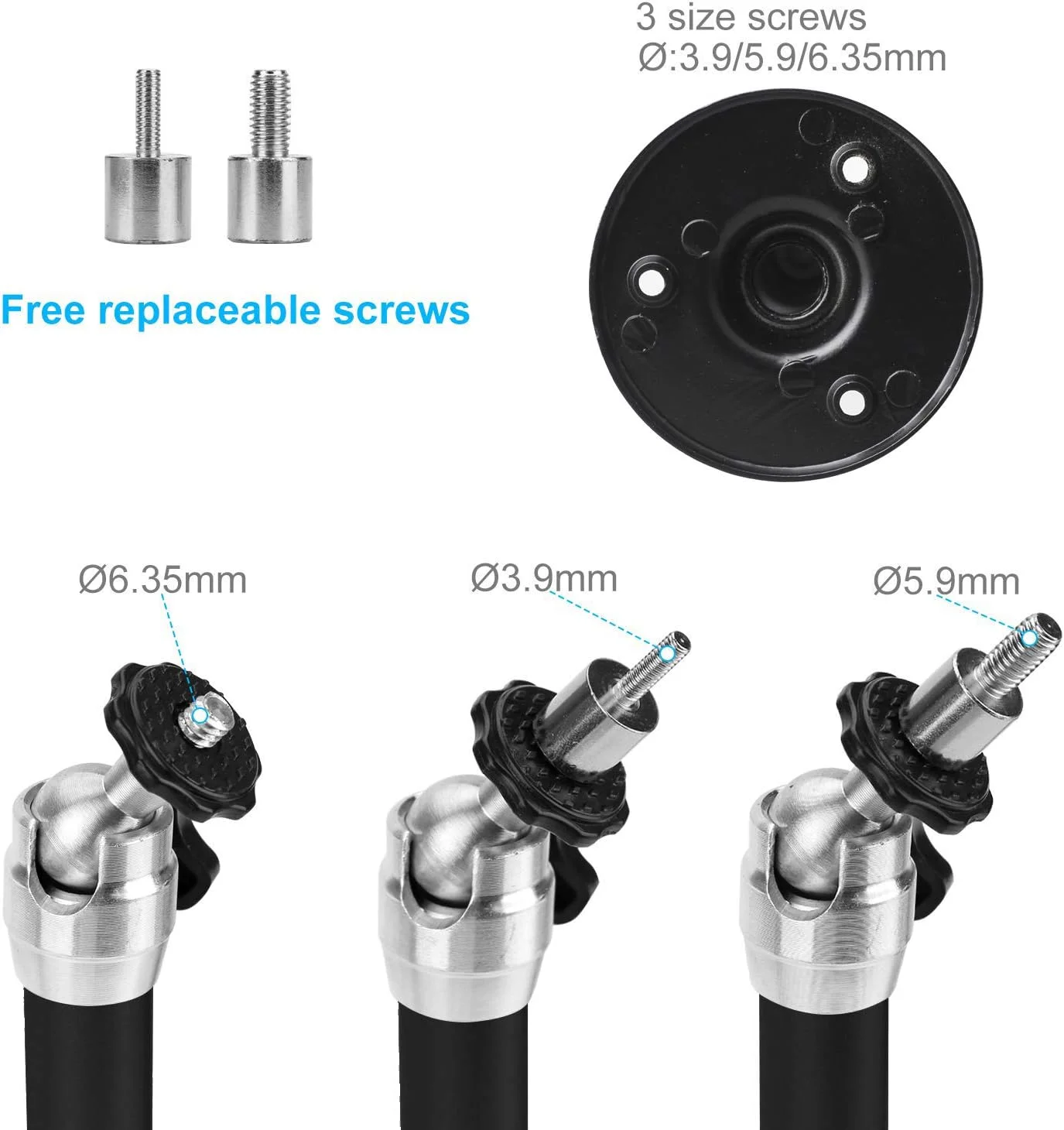 پایه نگهدارنده پروژکتور سقفی و دیواری کوچک YiePhiot سازگار با QKK، DR.J، DBPOWER، Anker، VANKYO، AAXA، Jinhoo، PVO، TMY، AuKing و اکثر پروژکتورهای کوچک دیگر (175 میلی متر، مشکی)