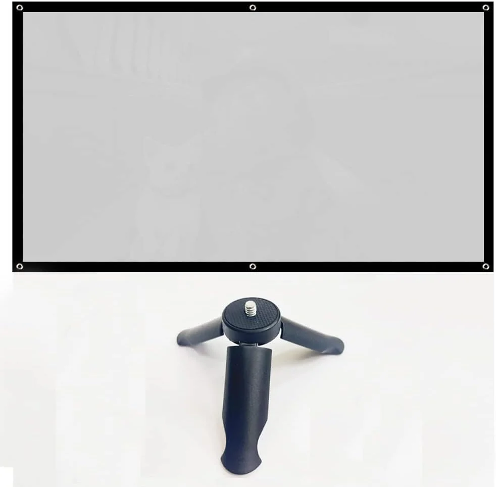 پرده نمایش پارچه ای 16:9 V VIKUSHA به همراه پایه پروژکتور، پرده نمایش ویدئویی 84 اینچی (پرده نمایش + پایه کوچک)