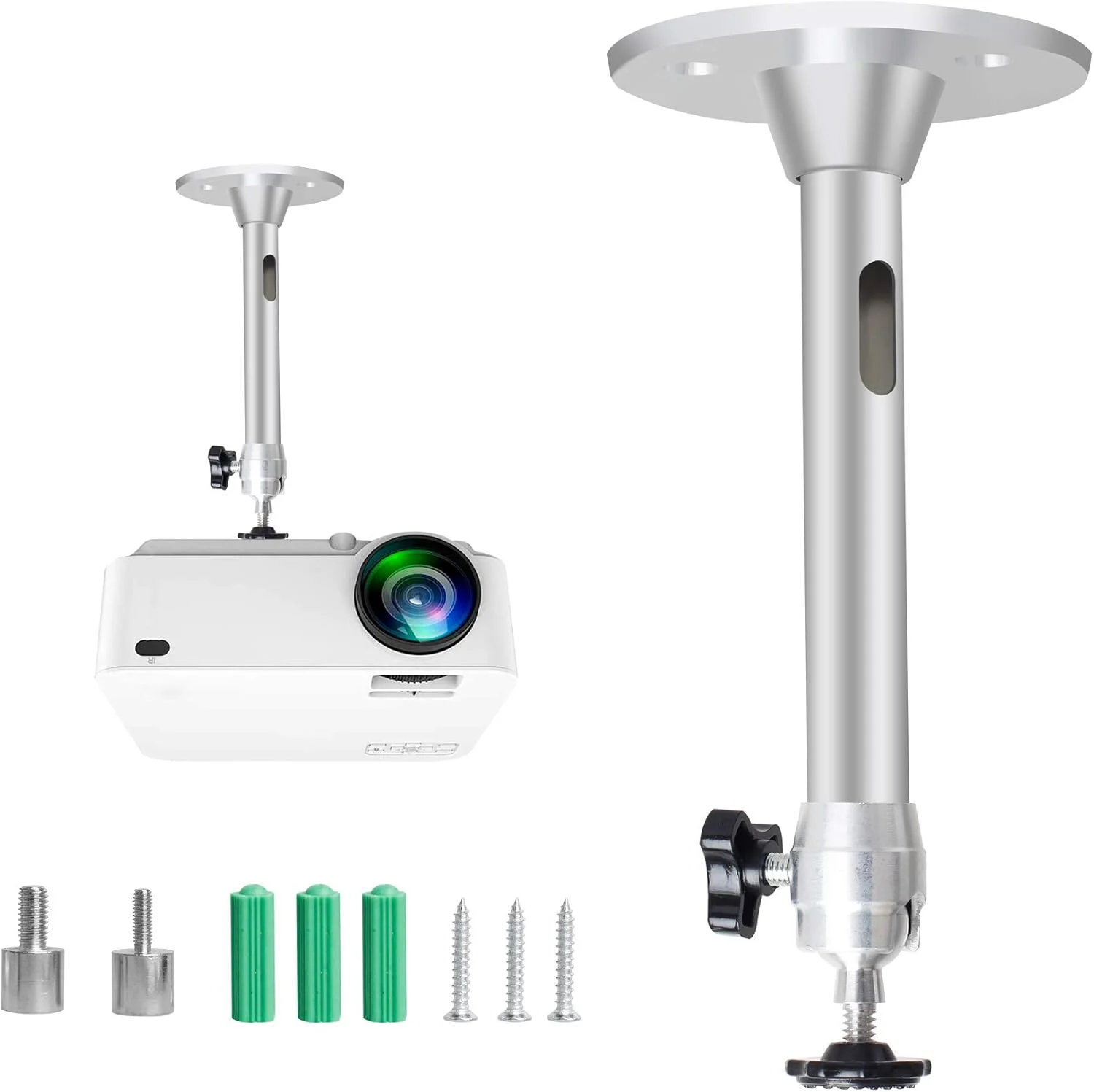 پایه نگهدارنده مینی پروژکتور سقفی و دیواری YiePhiot سازگار با QKK، DR.J، DBPOWER، Anker، VANKYO، AAXA، Jinhoo، PVO، TMY، AuKing و اکثر مینی پروژکتورهای دیگر (175mm، نقره ای) پایه نگهدارنده مینی پروژکتور سقفی و دیواری YiePhiot سازگار با QKK، DR.J، DBPOWER، Anker، VANKYO، AAXA، Jinhoo، PVO، TMY، AuKing و اکثر مینی پروژکتورهای دیگر (175mm، نقره ای)