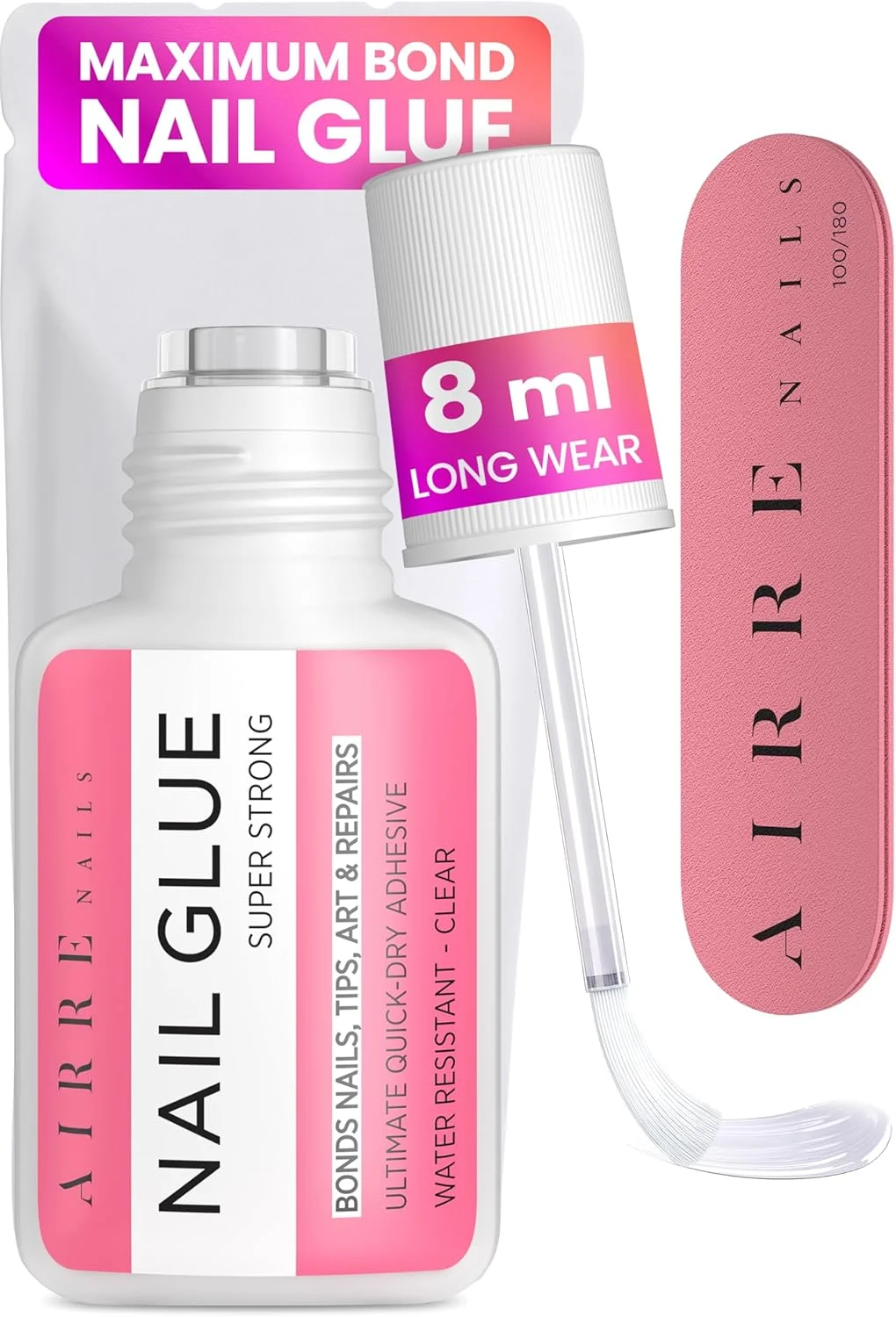 چسب ناخن قلمی فوق العاده قوی AIRRE NAILS برای اکریلیک، نوک ناخن و ناخن مصنوعی (8 میلی لیتر) به همراه سوهان برای چسباندن ناخن های مصنوعی، ترمیم ناخن شکسته. چسب ناخن اکریلیک، چسب پیوند ناخن، ژل چسب ناخن چسب ناخن قلمی فوق العاده قوی AIRRE NAILS برای اکریلیک، نوک ناخن و ناخن مصنوعی (8 میلی لیتر) به همراه سوهان برای چسباندن ناخن های مصنوعی، ترمیم ناخن شکسته. چسب ناخن اکریلیک، چسب پیوند ناخن، ژل چسب ناخن