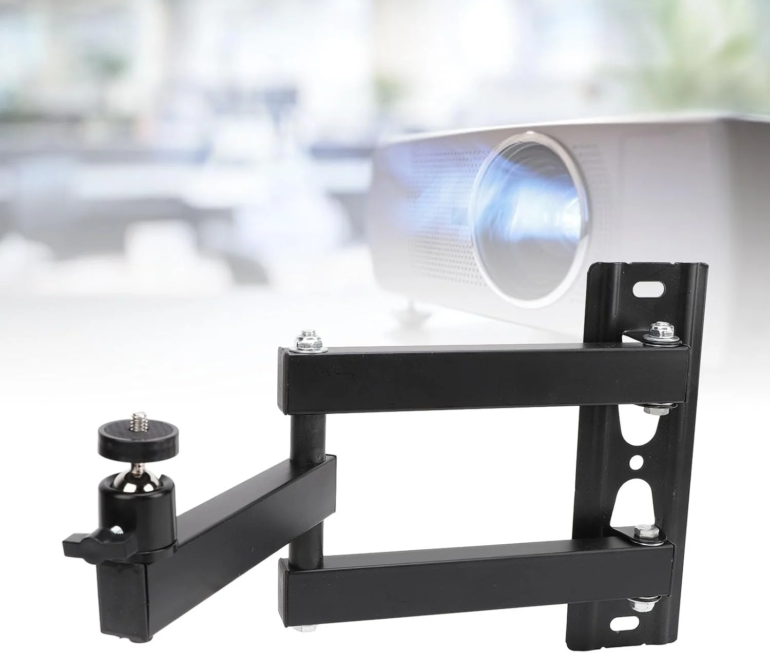 پایه دیواری تاشو پروژکتور XUMIUZIY، پایه پروژکتور دیواری قابل تنظیم جهانی با رابط 1/4، ساختار فولادی سنگین، برای دوربین ها، 20-40 سانتی متر