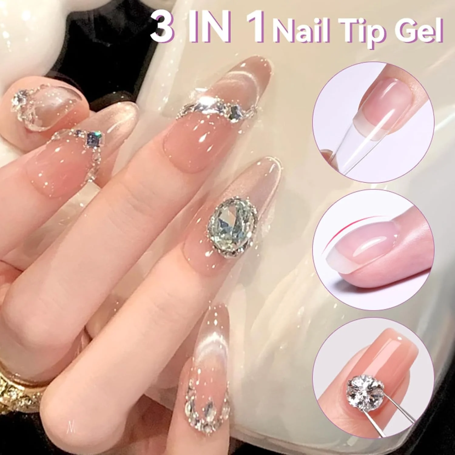 چسب ناخن UV - چسب بادوام 8 میلی لیتری - چسب اکستنشن UV - برای مبتدیان، متخصصان، سالن های خانگی، مانیکور، مهمانی عروسی